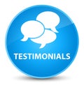 Testimonials (comments icon) elegant cyan blue round button