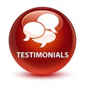 Testimonials (comments icon) glassy brown round button
