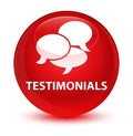 Testimonials (comments icon) glassy red round button