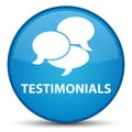 Testimonials (comments icon) special cyan blue round button