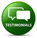 Testimonials green round button