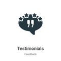 Testimonials vector icon on white background. Flat vector testimonials icon symbol sign from modern feedback collection for mobile