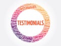 Testimonials word cloud collage, concept background