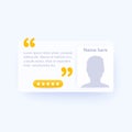 testimony template for web, testimonial design Royalty Free Stock Photo