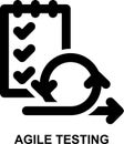 testing, agile testing, agile, scrum, project management, user requirements outline icon Royalty Free Stock Photo