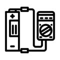testing battery line icon vector illustration