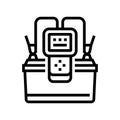 testing battery line icon vector illustration