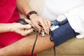 Testing Blood Pressure - Closeup