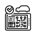 testing computer electronic system car line icon vector illustration