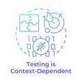 Testing is context-dependent blue gradient concept icon Royalty Free Stock Photo