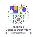 Testing is context-dependent multi color concept icon Royalty Free Stock Photo