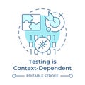 Testing is context-dependent soft blue concept icon Royalty Free Stock Photo