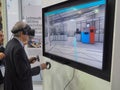 Testing device for virtual reality applied in business and industrial environment