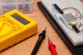 Testing electrical circuit on breadboard