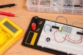 Testing electrical circuit on breadboard