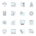 Testing and experimentation linear icons set. Analysis, Simulation, Verification, Prototype, Validation, Hypothesis Royalty Free Stock Photo