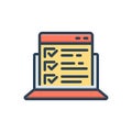 Color illustration icon for testing features, experimenting and list