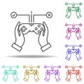 testing game outline icon. Elements of Game development in multi color style icons. Simple icon for websites, web design, mobile Royalty Free Stock Photo