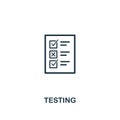 Testing icon. Premium style design from design ui and ux icon collection. Pixel perfect Testing icon for web design, apps, Royalty Free Stock Photo