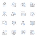 Testing line icons collection. Quality, Verification, Validation, Evaluation, Analysis, Inspection, Assessment vector