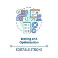 Testing and optimization concept icon