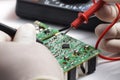 Testing SMD component using multitester
