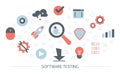 Testing software concept. Application code test process Royalty Free Stock Photo
