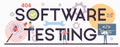 Testing software typographic header. Application or website code Royalty Free Stock Photo