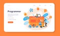 Testing software web banner or landing page. Application or website Royalty Free Stock Photo