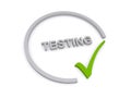 testing with tickness sign on white Royalty Free Stock Photo