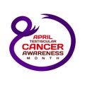 Testiscular cancer awareness month realistic purple vector image