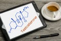 Testosterone chemical structure formula on touch screen