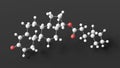 testosterone cypionate molecular structure, depo-testosterone, ball and stick 3d model, structural chemical formula with colored Royalty Free Stock Photo