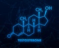Testosterone formula. Vector thin line icon of testosterone molecular structure Royalty Free Stock Photo