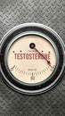 Testosterone that is hitting a full scale, showing a very high level of testosterone, overload of it, too much Royalty Free Stock Photo