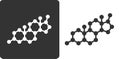 Testosterone hormone molecule, flat icon style. Simplified structure of testosterone, DHEA and related steroid hormones.