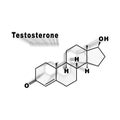 Testosterone Hormone Structural chemical formula Royalty Free Stock Photo