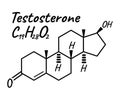 Testosterone Label and Icon. Chemical Formula and Structure Logo