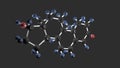 Testosterone molecular structure.