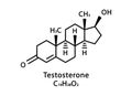 Testosterone molecular structure. Testosterone skeletal chemical formula. Chemical molecular formula vector illustration Royalty Free Stock Photo