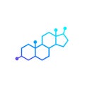 Testosterone molecule, vector icon