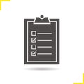 Tests checklist on clipboard with marks icon