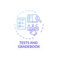 Tests and gradebook concept icon