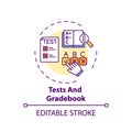 Tests and gradebook concept icon