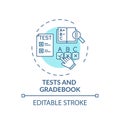 Tests and gradebook concept icon