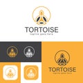 Testudinidae Logo. Simple Tortoise logo.Minimal Turtle icon.Tortoise silhouette.Vector illustration