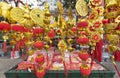 Tet Vietnamese New Year gold red decorations Royalty Free Stock Photo