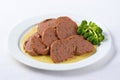 Tete de veau French food over white background
