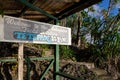 Sign at the entry point to Tetepare Island, a nature reserve in the Solomon Islands. Royalty Free Stock Photo