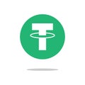 Tether coin cryptocurrency. Vector sign icon. Internet money
